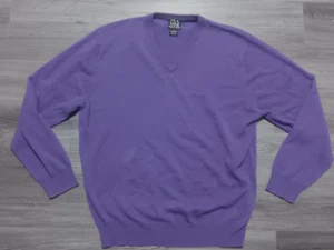 Jos A. Suéter ligero suave con cuello en V 100 % cachemir morado de Bank para hombre talla L - Imagen 1 de 6