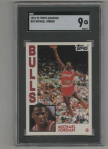 1992-93 Topps Archives Michael Jordan #52 SGC 9 OTTIME CONDIZIONI Chicago Bulls HOF - Foto 1 di 2