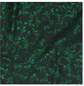 Season of Sparkle: Emerald Vines- Robert Kaufman Sold by the Yard - Picture 1 of 2