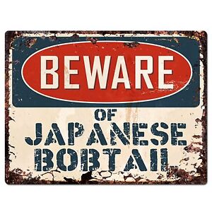 Pp1568 Beware of Japanese Bobtail Plate Rustic Chic Sign Home Store Decor Gift