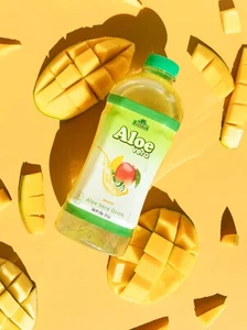 Bebida de aloe vera Alfa Vitamins con pulpa, mango, botella de 34 onzas - paquete de 6 - Imagen 1 de 4