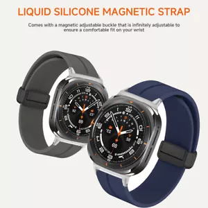 Silicone Band Magnetic Clasp for Galaxy Watch Ultra 47mm Rubber Sport Strap - Picture 1 of 40