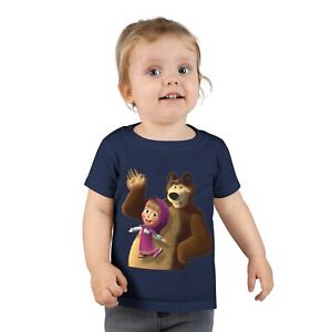 Masha and Bear Tee  Cute Cartoon Toddler T-Shirt - Comfortable Playwear  Perfect