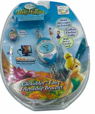 Disney Pixie Hollow Clickables Fairy Friendship Bracelet + Charm NEW in package - Image 1 of 4