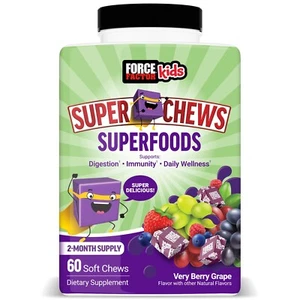 FORCE FACTOR Kids Superfood Super Chews, Vitamins and Immune Support Supplement - Picture 1 of 9