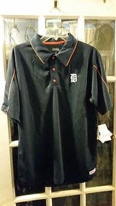 Detroit Tigers Old English D Stitches Athletic Gear Polo Shirt Adult Medium NWT - Picture 1 of 8