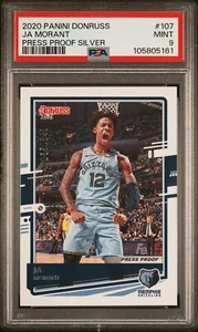 Ja Morant 265/349 - PSA 9 - PRUEBA DE PRENSA - Grizzlies 107 2020 NBA Panini Donruss - Imagen 1 de 3