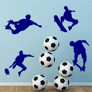 SKATEBOARD ACTION STICKERS Wall Stickers WALL ART DECAL STICKER Skateboard N2 - Picture 1 of 10