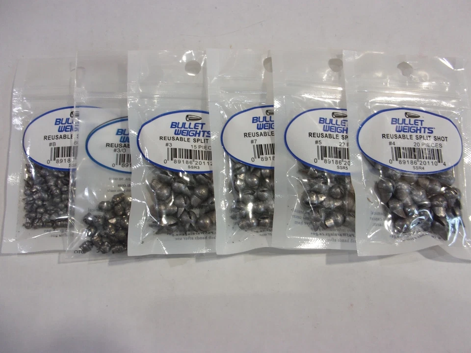 PESOS BALA Disparo dividido extraíble ¡elige tu talla!  Nuevo en paquete Foto 1 de 1