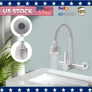 Wall Mount Kitchen Bathroom Faucet One Handle Center Commercial Sink Faucet NEW - Picture 1 of 18