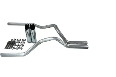 Kits de escape dobles para camioneta Chevy GMC 1500 96-99 2,5" sin puntas de corte de silenciador Foto 1 de 3