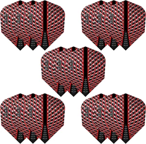 5 Sets (15) Dart Flights Harrows Silika - Standard Shape - Extra Strong - Red - Picture 1 of 4