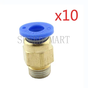 10XMale Connector 6mm Tube 1/8 BSPT Threaded Pneumatic Quick Release Air Fitting - Picture 1 of 2
