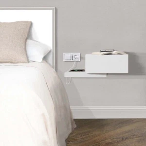 Mesitas - Mesita de noche flotante SPLIT 45cm - Blanco (A tu medida ¡Gratis!) - Imagen 1 de 10