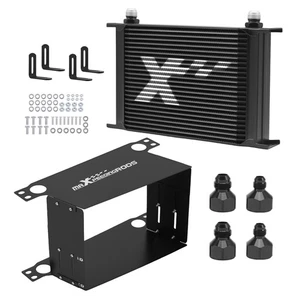 25Row Transmission Engine Oil Cooler Universal Aluminum AN10 AN8 AN6 Adapters - Picture 1 of 21