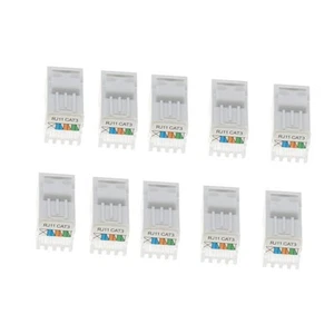 10 pièces CAT3 Keystone Jack RJ11 8P4C téléphone RJ12 modulaire blanc CAT 3 - Photo 1/7
