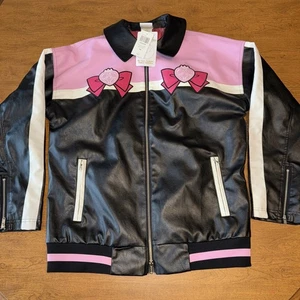 Small Pretty Guardian Sailor Moon Bow Girls Faux Leather Jacket - Picture 1 of 5