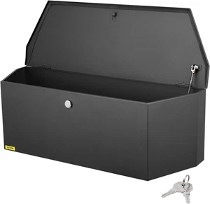 36x12x12in Steel Trailer Tongue Box Heavy Duty Storage Tool Chest with Lock Key - Picture 1 of 12
