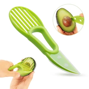Cortador de aguacate 3 en 1 karité corer mantequilla pelador de frutas cortador separador de pulpa cuchillo - Imagen 1 de 10