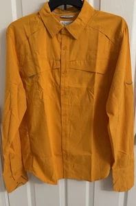 Coolibar Long Sleeve Mens Nassau Fishing Shirt Sz L Orange UPF 50+ Outdoor Wear - Picture 1 of 10