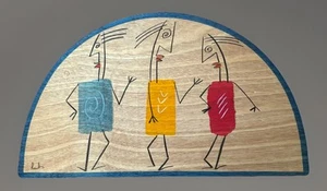 Ruet Shahar KAKADU Wood Hand Painted Folk Art Israel - 20” x 11.5” - Picture 1 of 7