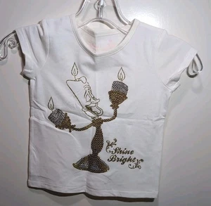 RARE! Disney Jumping Beans Shine Bright Sequin Sz 3T Top "Beauty and the Beast" - Picture 1 of 9