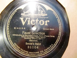 1911 John P SOUSA's BAND FAUST SELECTION Kermesse Soldiers' Chorus VICTOR 31104 - Picture 1 of 1