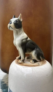 Vintage Statuina cane BOSTON TERRIER in ceramica - Foto 1 di 6