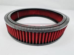 Filtro lavable purificador de aire redondo rojo 10"x2" reutilizable Chevy Ford Mopar Hot Rod - Imagen 1 de 2
