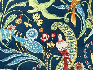 Indian Cotton By The Yard Fabric Handmade Running Sewing Bird Print Material - Foto 1 di 4