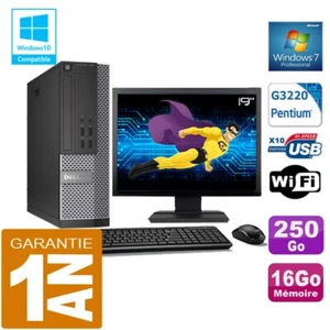 PC DELL 7020 SFF Intel G3220 RAM 16Go Scheibe 250 GB Wifi W7 Bildschirm 19 " - Bild 1 von 4