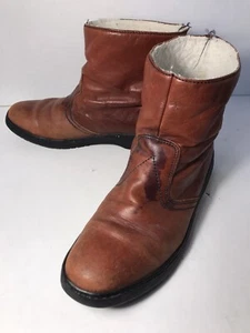 Vintage Original Bates Floaters Men's Size 10 M Brown Leather Boots Wool Lining - Picture 1 of 11