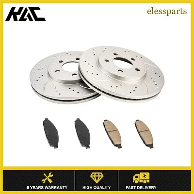 Front Drilled Brake Rotor Ceramic Pad For Ford Crown Victoria 2003 2004-2011 - Image 1 of 4
