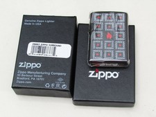 Genuine Zippo Lighter  Zippo Flame Logo Surround Boxes Black Matte #28667