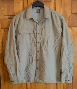 Men's Eastern Mountain Sports L/S Button Front Khaki Shirt Tag Size M - Picture 1 of 4