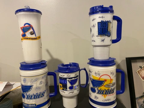 St. Louis Blues Travel Cup / Mug SGA - Pick from list - 1996-97 thru 2001-02 Cover