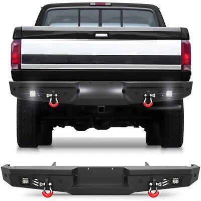 New Rear Bumper With LED Lights and D-Rings For 1992-1997 Ford F150/F250/F350  Foto 1 de 4