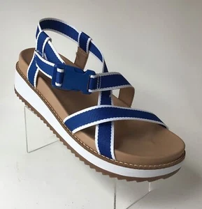NEW LUCKY BRAND Imba Sporty Wedge Sandals, Classic Blue Webbing (Size 8 M) - Picture 1 of 12