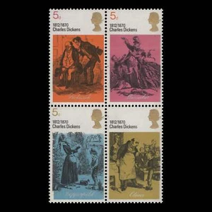 Gran Bretaña 1970 (Variedad) 4d Aniversarios Literarios Bloque Falta Verde Claro - Imagen 1 de 1