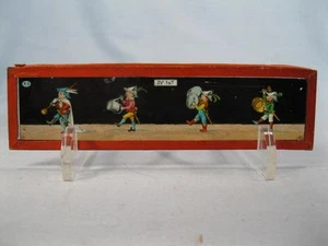 Magic Lantern Glass Slide Cartoon Men In Hats Musical Parade Fake Instruments O - Picture 1 of 4