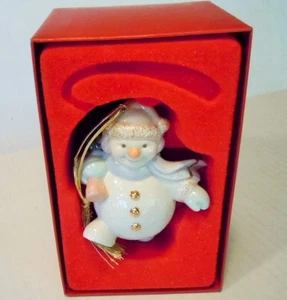 Lenox Snowman w/Christmas Tree Ornament w/Box - Picture 1 of 8