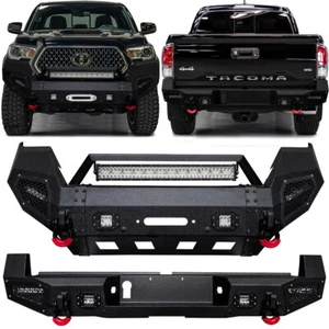 Vijay For Tacoma 2016-2023 Steel Black Front or Rear Bumper w/LED Lights - Picture 1 of 14