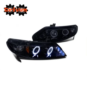 Sedán de 4 puertas para Honda Civic 06-11 proyector Halo DRL faros tintados a humo - Imagen 1 de 2