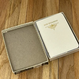 Vintage Collins 1957 Mini Neues Testament gedruckt in Großbritannien KJV weiß in Box - Bild 1 von 12