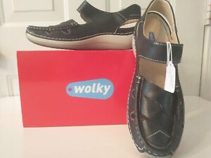 Wolky 4801 Ventura Black Tucano Leather Comfort Walking Shoes sz 42 US 11.5