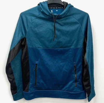 Sudadera con Capucha XERSION Azul Teal Manga Larga Quick Dri Para Hombre Mediana con Bolsillo Frontal con Cremallera Foto 1 de 4