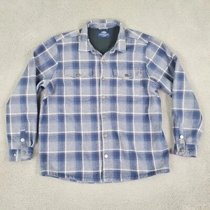 Aftco Stout Shacket Jacket Mens XL X-Large Blue Plaid Fishing Outdoors Heavy - Picture 1 of 13