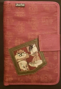 Looney Tunes Blues Mappe Stuart Hall burgunder Nylon Bugs Taz 13×7 mit Planer  - Bild 1 von 7