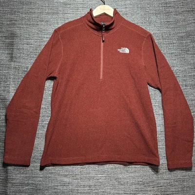 The North Face Sweater Men's M Brown Red Pullover 1/2 Zip - Image 1 of 4
