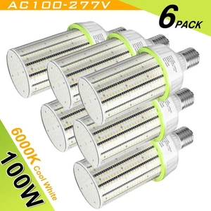 (6Pack) 400W Equivalent LED Corn Light Bulb 6000K 100W 15000LM E39 Mogul Base UL - Picture 1 of 12